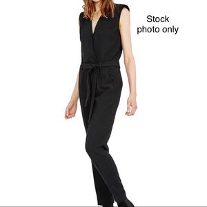NWT Maje Black Sleeveless Jumpsuit with Belt